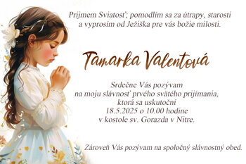 prvé sväté prijímanie  