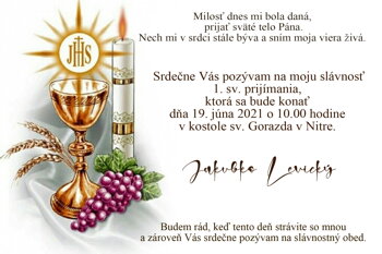 prvé sväté prijímanie