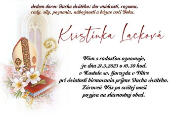 pozvánka k birmovke