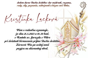 Pozvánka k birmovke