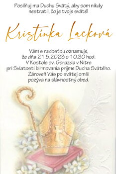 pozvánka k birmovke