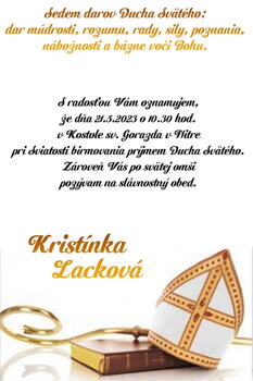Pozvánka k birmovke