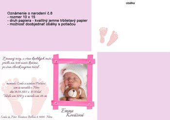 oznámenie o narodení dieťaťa