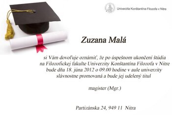 oznámenie k promóciam